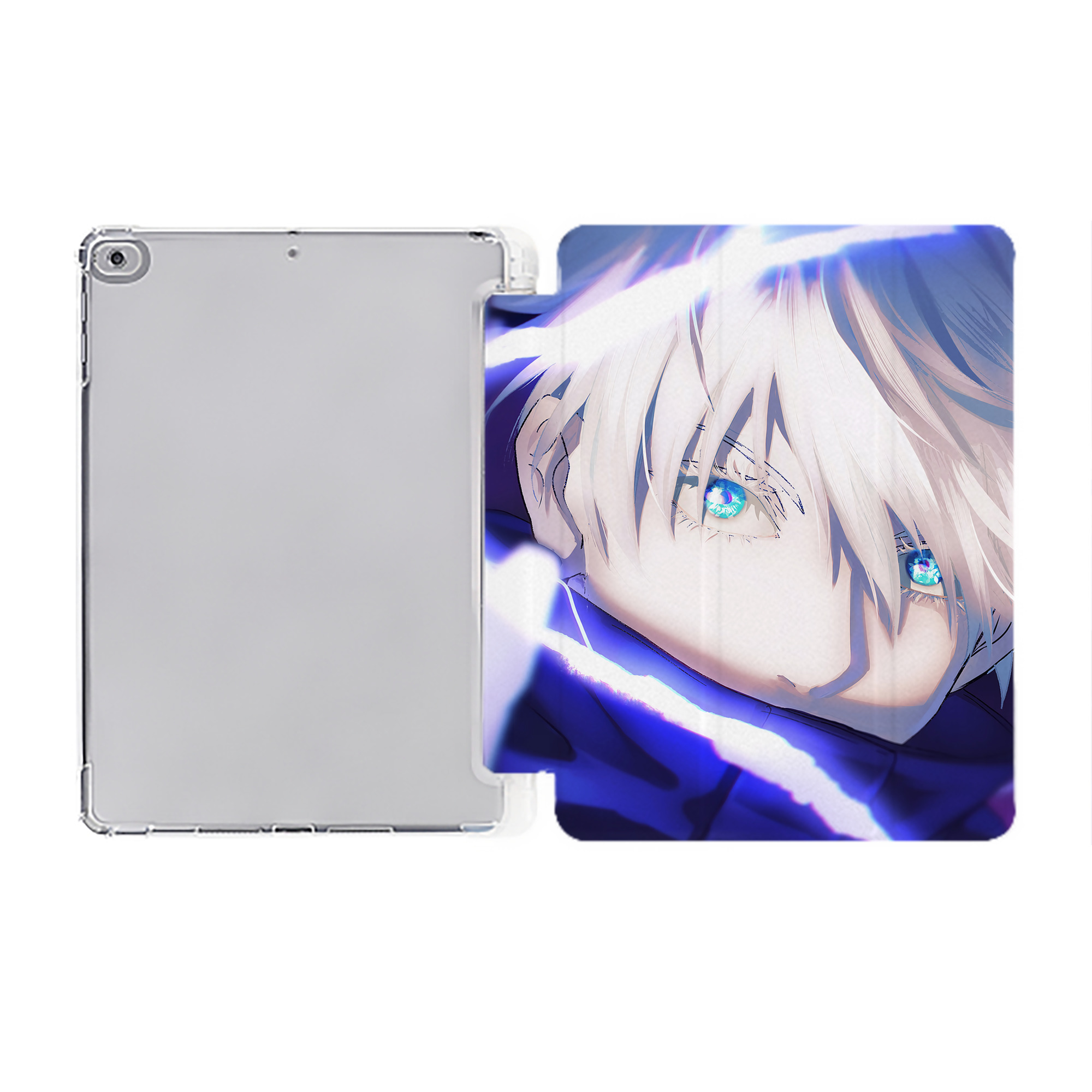 （画像用） 呪術廻戦 Jujutsu Kaisen IPad ケース ペン収納付き 三つ折りスタンド PUレザー×シリコン 対応機種9.5/10.5/10.9インチ